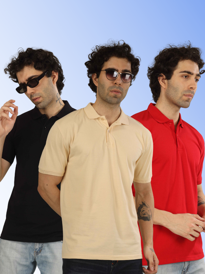 Mens Polo Collar T-Shirt   (SET01)